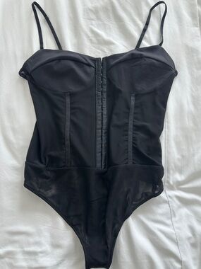 Free People Intimately FP Night Rhythm Corset Bodysuit Black size lg